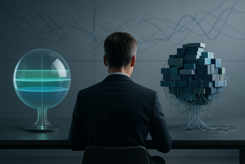 investidor analisando etfs carteira completa e fundo multimercado na tela do notebook