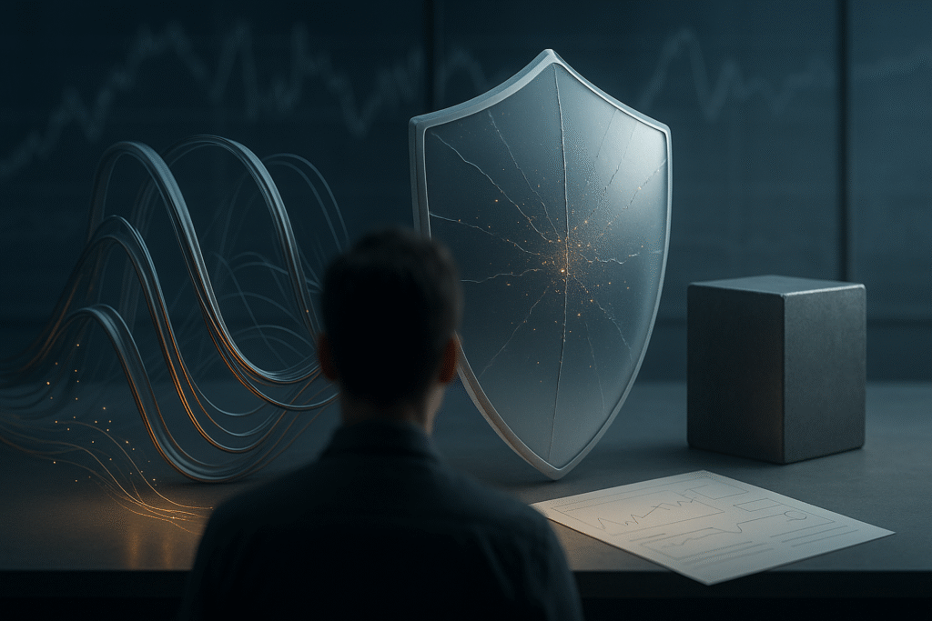 investidor avaliando graficos de volatilidade e etfs de protecao na tela