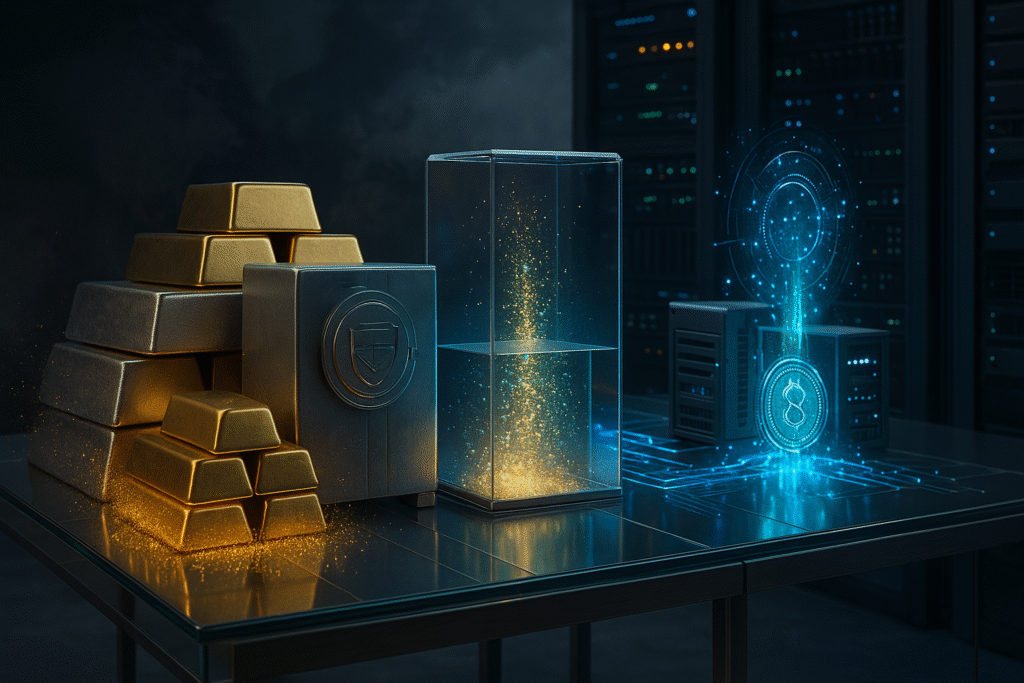 comparação entre ouro físico e ouro em ETF em gráfico de carteira de investimentos